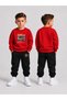 Children's Printed Winter Sweatsuit Top and Bottom Set: 3-Ply Brushed Inside Crew Neck Sweatshirt and Cotton Pants Set