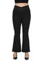 Plus-Size Women's High-V-Cut, Wide-Waist, Pocketed Cotton-Lycra Flared Pants, Sizes 42–48 - 5