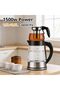 2-in-1 Electric Glass Kettle & Teapot Set, 2000W Fast-Boil 2L Water Kettle with 1L Tea Pot, Stainless Steel Strainer, Auto Shut-Off & Keep-Warm Function for Arabic Tea, Coffee & Herbal Infusions - 4