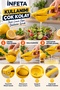 Yellow Metal Lemon Squeezer, 20.5 cm, Manual Citrus Juicer with Ergonomic Handles - 3
