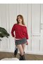 Cowl Neckline Striped Pattern Knit Sweater - 5