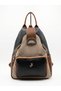 Women's Backpack Double Compartment Sports Bag Sand Brown Tan Dona (23X26X14 cm) - 3