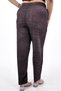 Plus Size Women's High-Waisted, Lace-Up, Pocketed, Cat and Paw Embellished with Stones Burgundy Cotton-Stretch Fabric Woven Tapered-Leg Pants, Sizes 42–48 - 5