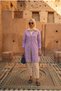 Women's Embroidered Lilac Linen Modest Tunic Shirt, Slim Fit, Soft-Textured Cotton Fabric, 95–100 CM, CODE: JSW26-KTG - 2