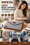 15.6-Inch Gray Velcro-Closure Felt Laptop and Document Bag, Notebook Computer Carrying Case - 4