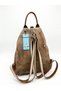 Women's Backpack Double Compartment Sports Bag Sand Brown Tan Dona (23X26X14 cm) - 3