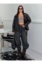New Season Women's Mock Neck Leather Belted Trench Coat - 6