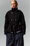 Bsk Standing Collar Thick Checked Black Coat - 5