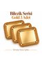 Checked Stainless Steel Serving Tray, 22x22 cm—Perfect for Tea, Coffee, Engagement, and Wedding Celebrations – Gold, Set of 3