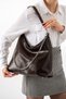Women's Stylish Brown Shoulder Bag with Chain Detail - Everyday Use Bag - 2