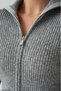Women's Corded Fabric Polo Collar Cardigan - 2