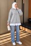 Women's 3-Ply Fleece-Lined Hooded Modest Basic Sweater Cardigan with Ruffle Detail 394 - 5