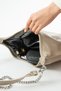 Women's Stylish Taupe Color Shoulder Bag with Mink and Chain Detail - Everyday Use Bag - 4