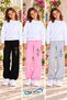 Winter, Spring, and Autumn Elastic-Leg Sweatpants Set in Black, Pink, and Gray (3-Piece) - 2