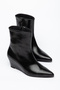 Bella Sculptural Heel, Pointed Toe, Black Women's Boots - 3