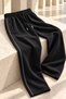 Men's Black Baggy Sweatpants for Winter with Brushed Inside Cuffs, Piped Side Pipes, and Zippered Pockets - 8