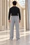 Men's Gray Baggy Sweatpants for Winter with Piped Cuffs, Side Seams, and Zippered Pockets - 5