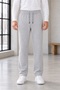 Men's Gray Baggy 3-Ply Brushed Inside Oversized Winter Sweatpants