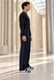 Men's Navy Blue Baggy Sweatpants for Winter with Brushed Inside Cuffs, Piped Side Panels, and Zipper Pockets - 5