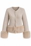 Beige Fur-Trimmed Cardigan - 2y251104