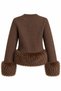 Brown Fur-Trimmed Cardigan - 2y251104 - 2