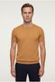 Slim Fit Camel Solid-Knit Rayon T-Shirt - 2