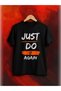 JUST DO PRINTED Unisex Oversized Printed Crew Neck Short-Sleeve BLACK T-shirt