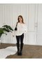 Low-Neck, Wide-Sleeve, Sleeve Detail Knit Blouse - 2