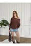 Low-Neck, Wide-Sleeve, Sleeve Detail Knit Blouse - 2
