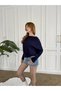 Low-Neck, Wide-Sleeve, Sleeve Detail Knit Blouse - 5