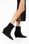Bella Sculptural Heel, Pointed Toe, Dark Brown Suede Women's Boots - 6