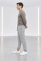 Men's Gray Regular 3-Ply Brushed Inside Elastic-Waist Sweatpants - 4