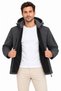 Men's Waterproof Softshell Jacket with Fleece Lining, Removable Hood, and 4 Pockets - Smoke Gray - 3