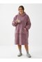 Wellsoft Hooded Wearable PONCHO TV Blanket, Unisex, Oversized - DRIED ROSE (1 Item) - 3