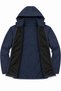 Men's Waterproof Jacket with Fleece Lining and Detachable Hood - Navy Blue - 2