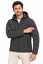 Men's Waterproof Softshell Jacket with Fleece Lining, Removable Hood, and 4 Pockets - Smoke Gray - 2