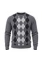 Men's Diamond Patterned Crew Neck Knit Sweater - 2