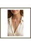 Rice-Colored Zircon Stone Model, Silver-Colored, 7-Element Women's Y-Necklace BX