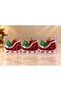 Santa Claus Sleigh-Shaped Christmas Tree Ornaments, 3-Piece Set: Red Glittery Decorative Christmas Tree Ornaments - 2