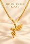 Fairy Girl Angel Angel Stainless Steel Necklace Unisex Accessory Vintage Angel Wings Steel Necklace - 5