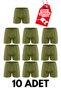 Set of 10 Men's 100% Cotton Relaxed-Fit Boxer Briefs with Wide Legs - Includes a Free Phone Holder Keychain