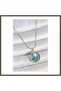 316L Stainless Steel Gold-Toned Chain with Blue Enamel and Pearl Flower Embroidery, Portrait-Style Women's Necklace BX