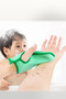 Set of 4 Soft Bath Shower Sponge Gloves – Glove-Shaped Design, Silky Textured, With Hanging String, Suitable for Babies and Children, Bath Sponge Glove