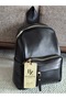 4-Compartment Black Leather Women's Backpack with Adjustable Straps – Daily Use - 2