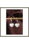 316L Stainless Steel Silver-Colored White Curved Earrings BX