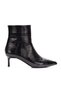 Women's Patterned Pointed Toe Classic Heeled Boots 5132 BLACK LEATHER - 2