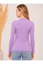 Women's Stretch Fabric Long-Sleeve Bodysuit, Lilac - 4