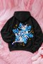 Unisex Snowflake Cat Print Front and Back Design Oversized 3-Ply Fleece-Brushed Inside Hooded Sweatshirt