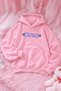 Unisex Sweet Purple Printed Front and Back Design Oversized 3-Ply Fleece-Brushed Inside Hooded Sweatshirt - 2