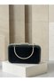 Women's Evening Clutch with Silver Frame, Metal Handles, and Black-Striped Laser-Cut Patterned Design—Perfect for Weddings, Engagements, and Graduations - 5